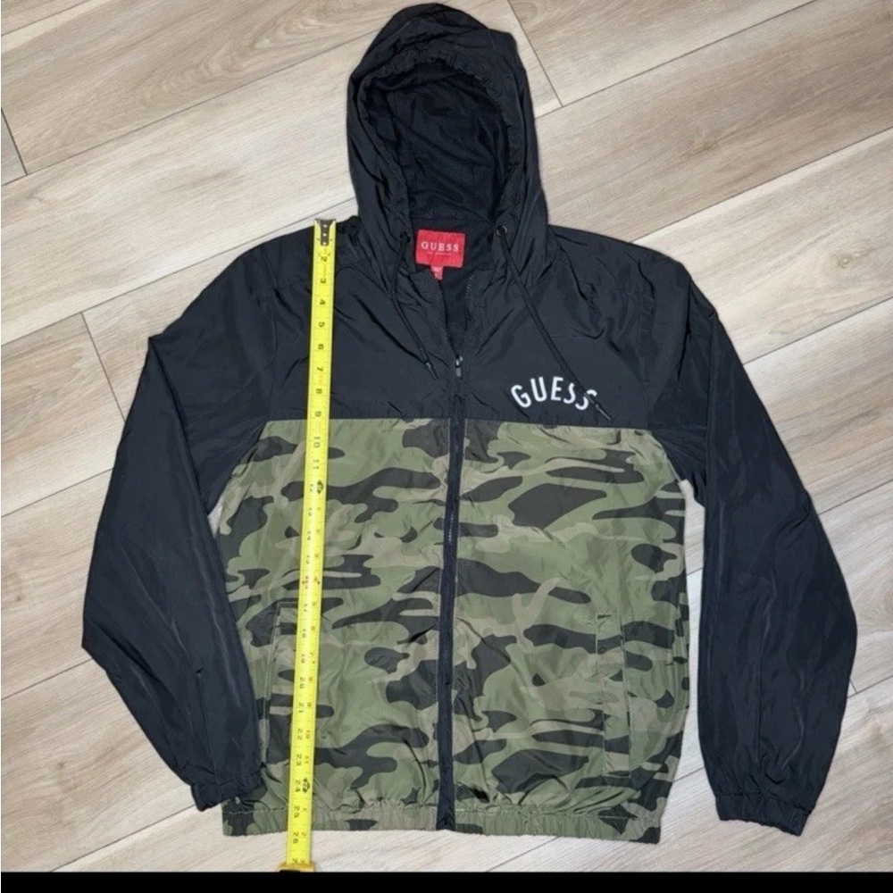 GUESS Men's Camo and Black Hooded Jacket